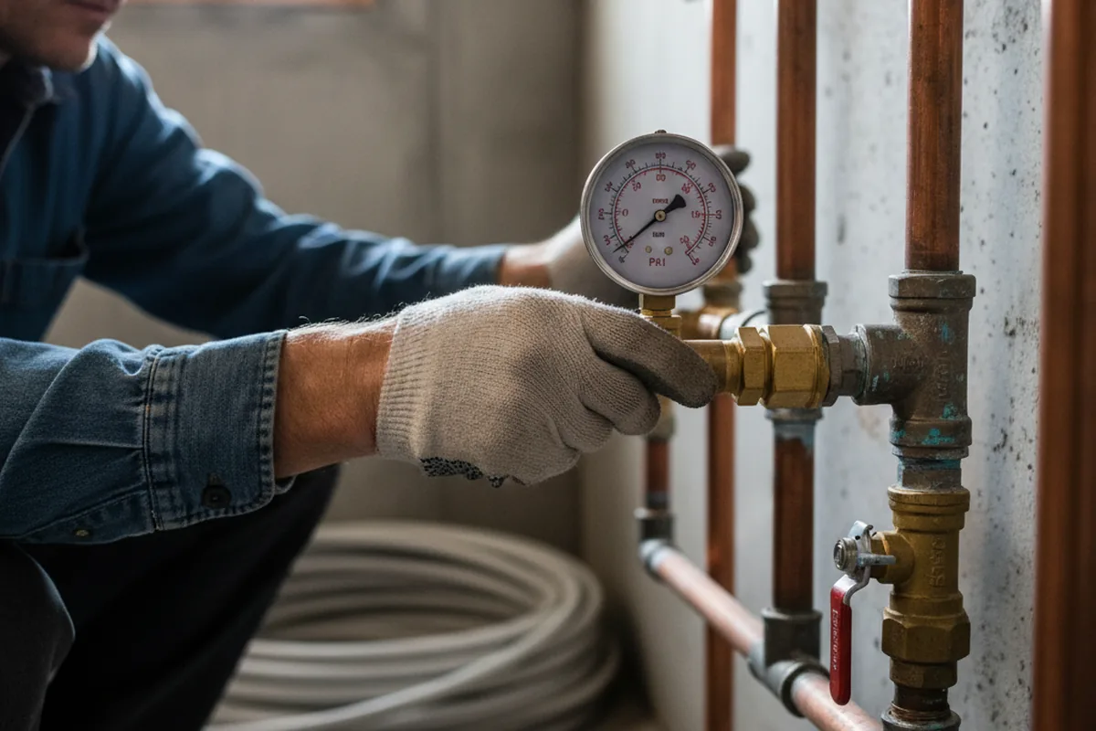 Pressure testing a repaired line during Water Line Repair in Streetsboro
